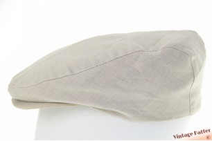 © VintageHatter.com | f-7044-58-1 Flatcap B.D.P. ecru grey cotton-like with snapbutton 58 Flatcap B.D.P. ecru grey cotton-like with snapbutton 58